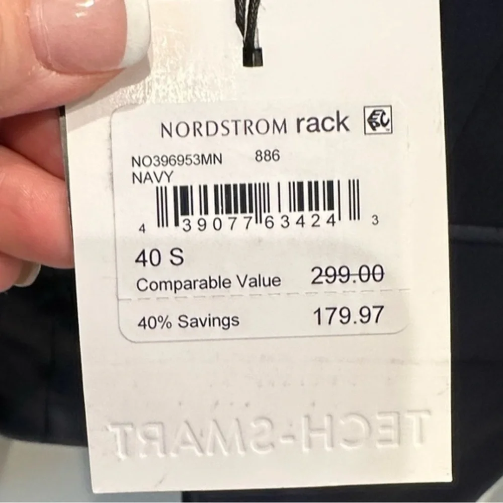 Norstrom Navy Tech-Smart Trim Fit Sport Coat - 40S   NWT